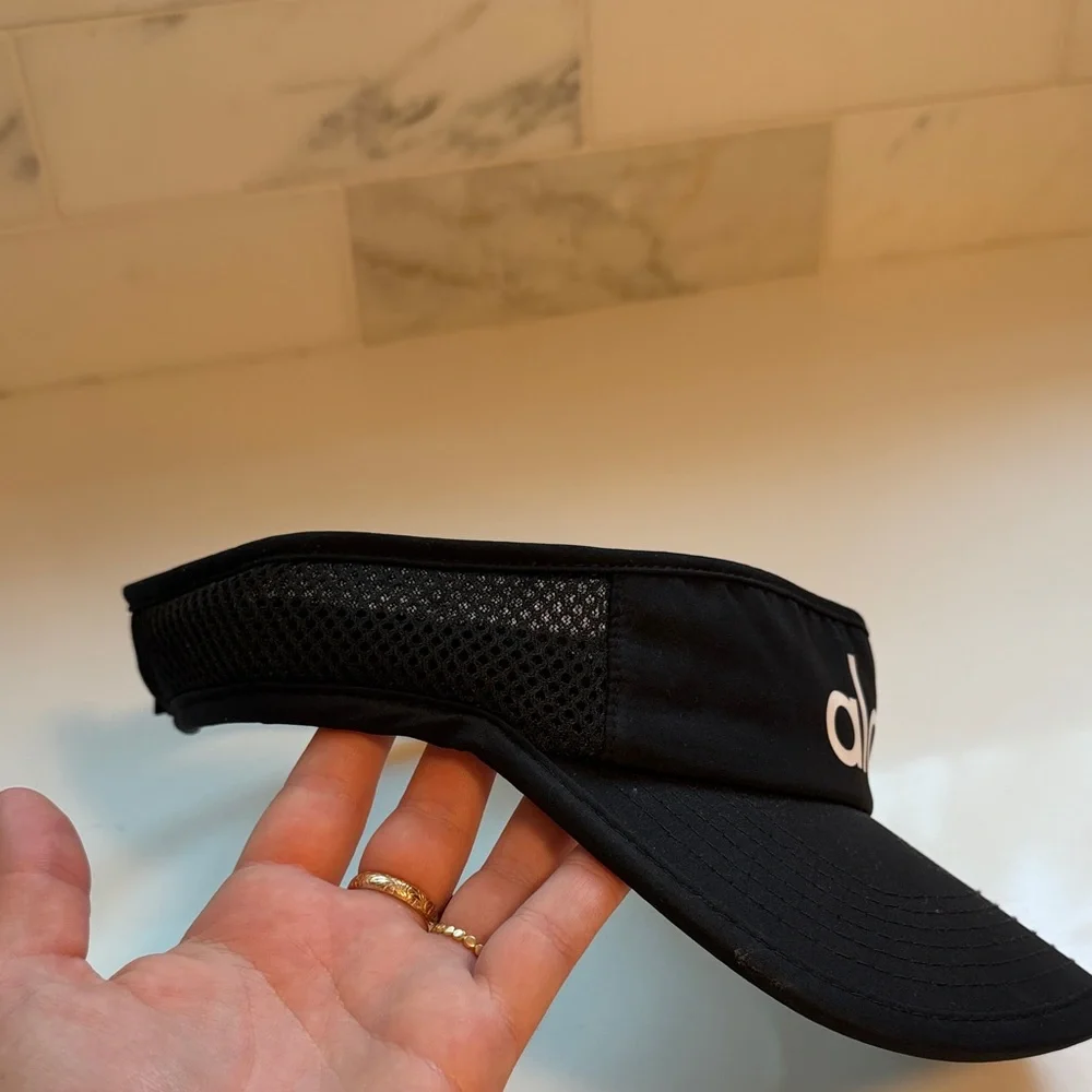 ALO Yoga Black Visor with White Logo mesh sides